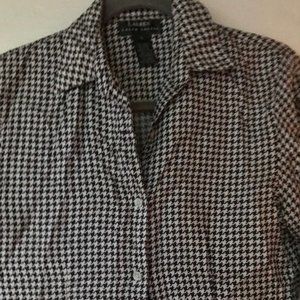 Ralph Lauren Houndstooth Silk Blouse
